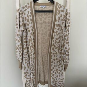 Women's Tan Leopard Print Sweater